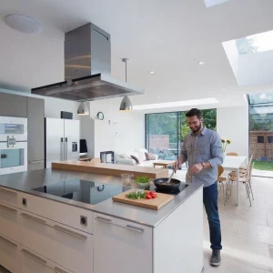 modern UK home interior with clean fresh air flowing through rooms